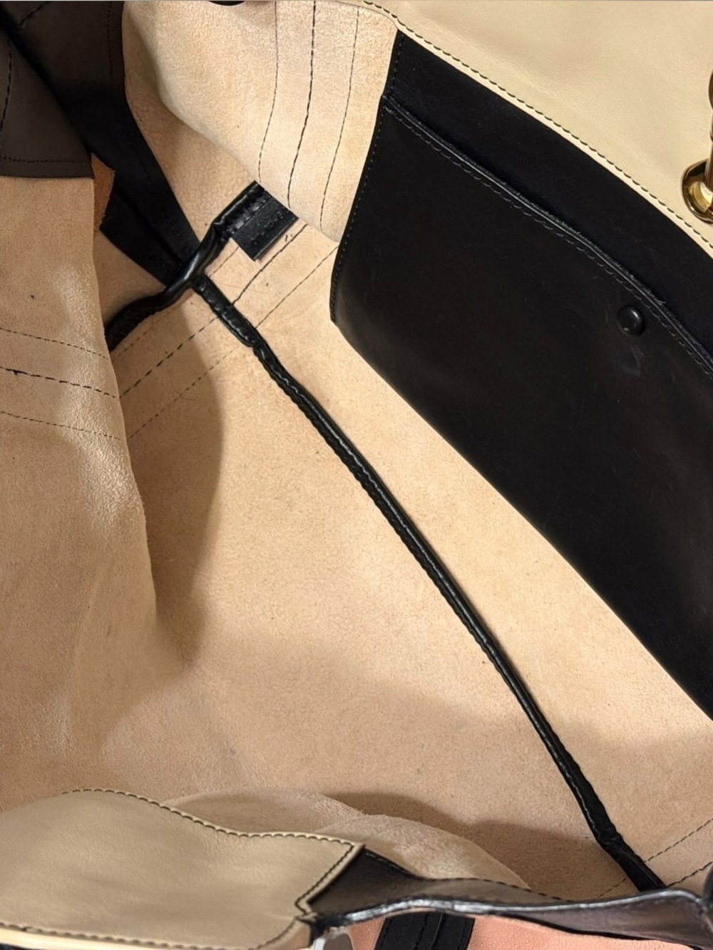 Chloé Alison Authentic East West Leather Tote Bag Blush Pink Black Shoulder Bag - Picture 9 of 15